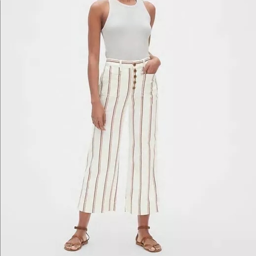 Gap Womens Button High Rise Wide Leg Crop